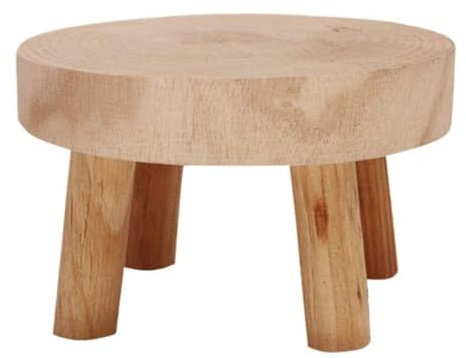 Generisch Blumenhocker Holz,Tritthocker,Fußbank Aus Naturholz,Runder Pflanzenhocker Outdoor,Pflanze Für Terrasse,Garten,Wohnen- Ø: 14/17/20cm