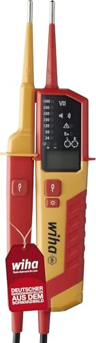 Wiha Spannungs- und Durchgangsprüfer 0,5 - 1.000 V AC, CAT IV inkl. 2x AAA-Batterien I Photovoltaik-tauglich I LED-Anzeige (45217)