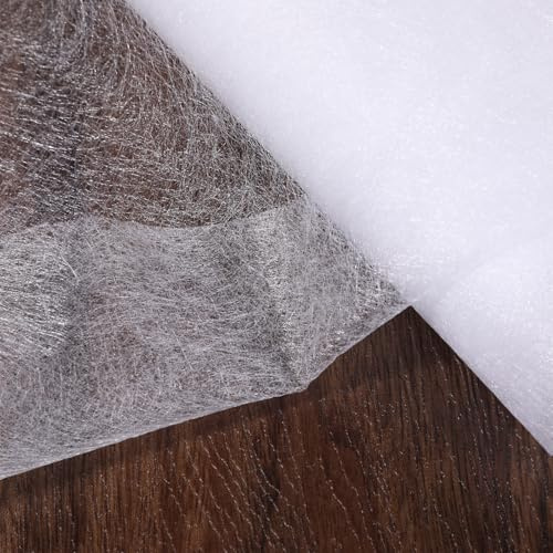 Bruislard Bügelvlies Stoff 50 x 300 cm Weiß Leichtes Bügeleinlage Stoff Kleben Aufbügelbare Vlies Einlagestoff Statt Nähen Dünnes Klebefolie für Nähhandwerk Klamotten Basteln Heimwerken Stickereien