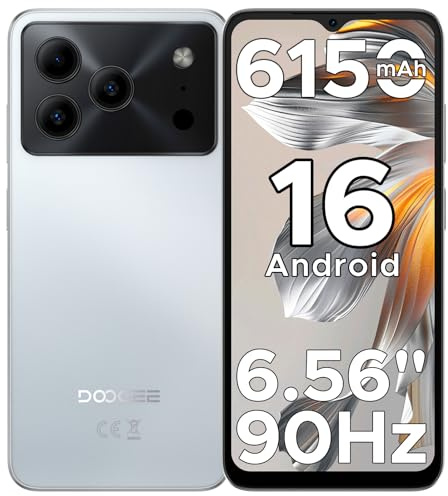 DOOGEE Note 56 Android 16 Smartphone Ohne Vertrag, 6150mAh Akku, 8,45mm Ultradünn + 6.56 HD + 90Hz Handy Günstig, Octa Core, 24 GB + 64 GB/ 2TB TF, 4G Dual SIM Simlockfreie Handys, Face ID/GPS/OTG