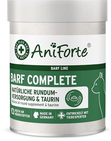 AniForte Barf Complete Katze 100g - Natürliche Rundumversorgung mit Omega 3, Bierhefe, Taurin, Hagebutte, Premium Futter Zusatz zum Barfen, Vitamine & Mineralstoffe