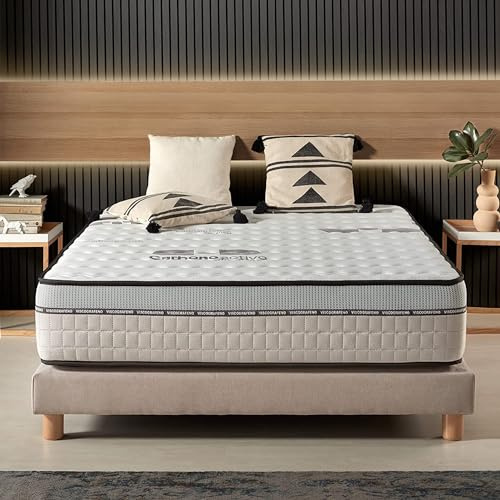 Naturalex - Matratze 140x200 cm - Visco-Carbone - Fest - Blue Latex Matratze mit Aktivkohle - HR-Schaum - Anti-Stress - 7 Zonen Matratze - Höhe 30 cm - Öko-Tex Zertifiziert