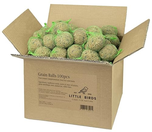 Meisenknödel mit Netz 100 Stück 9 kg - Rindertalg ohne Konservierungsstoffe - Ganzjährige Knödel für die Vögel - Wertvoll Wildvogelfutter - 100% Naturbelassen