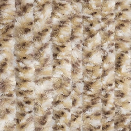 Moritz Flauschvorhang aus Chenille 90 x 200 cm braun grau meliert Türvorhang als Fliegenschutz Insektenschutz für Camping Wohnwagen
