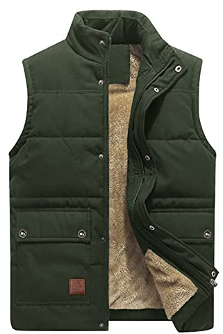 KEFITEVD Weste Herren Winter Ärmellose Fleeceweste Thermo Weste Jagdweste | Wasserabweisend, Fleecegefüttert, Stehkragen Gegen Kälte, 3 Taschen, Ärmellos, Uneingeschränkte Bewegungsfreiheit