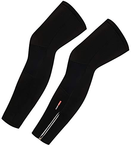 Cycearth Herren-Beinwärmer, Thermo-Fleece, warm, winddicht, für Mountainbikes, Rennrad,Full Schwarz,3XL