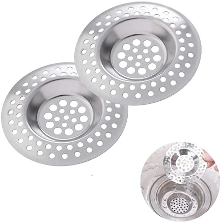 2 Stück Abflusssieb Edelstahl, Abfluss Sieb, Spüle Filter Sieb, Haarsieb Dusche, Waschbecken Sieb, Spülbeckensieb, Abflusssieb Siebe für Dusche,Badewanne, Küche, 2.95 "/ 7.5 cm