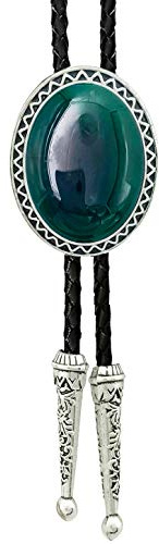 SELOVO Genunie Leather Bolo Tie Native Western Bola Tie Stone