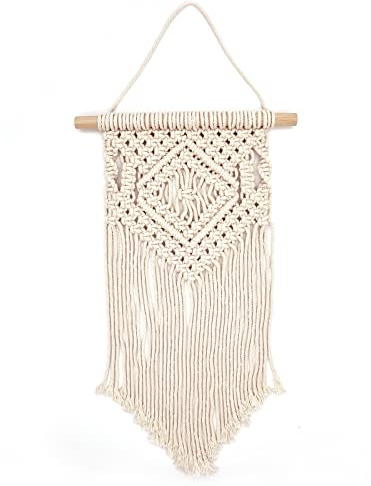 Bailinks Makramee-Wandbehang, handgefertigter gewebter Wandteppich, Boho-Chic-Wanddekoration für Schlafzimmer, Wohnzimmer, Wohnheim (A)
