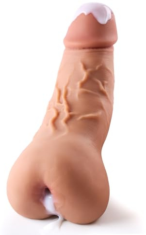 2-in-1 Sexspielzeug für Männer, männlicher Masturbator in Pennis Form, 9-Zoll realistischer Dildo mit penetrierbarem Pee-Loch und Anus, Pocket Pussy mit Bällen und Venen