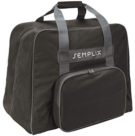 SEMPLIX Overlocktasche - Coverlocktasche 44x38x33 cm, für alle gängigen Overlock und Coverlock Maschinen (Schwarz)