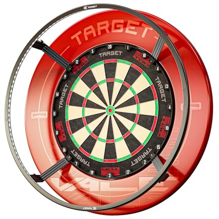 Target Darts Corona Vision Dartboard Lighting System, Schwarzer Rahmen | Weißes LED Dart Board Surround Ringlicht mit magnetischen Füßen | Schatten eliminierendes Dartboard Licht | Professionelle Dart