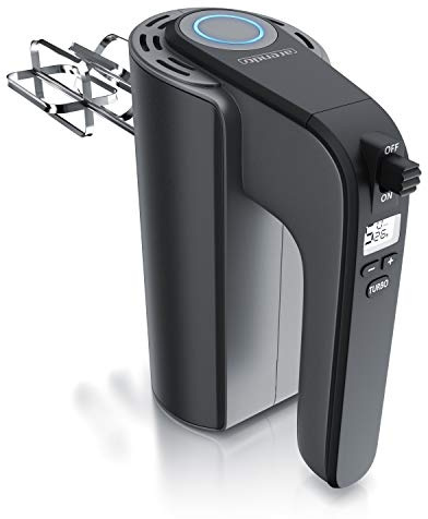 Arendo - Elektrischer Handmixer – Handrührer - Mixer Handrührgerät – Hakenentriegelung – Rührgerät mit Turbotaste - Küchenmixer 5 Geschwindigkeiten - Rührmixer Edelstahl