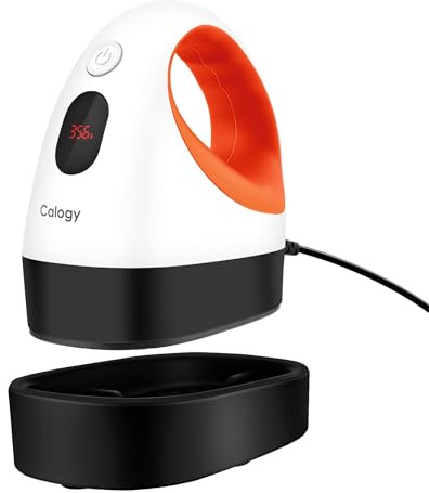 Calogy Transferpresse Mini Hitzepresse, Presse Plotter Maschine, Kleine Heißpresse mit 3 Heizstufen, Tragbare Mini Heat Press Temperaturanzeige Für T-Shirts, Schuhe, Hüte, HTV-Vinyl (Weiß Orange)