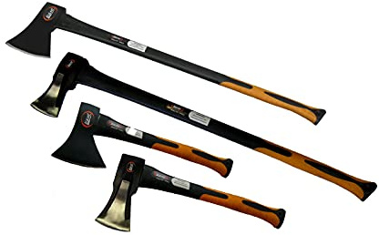 4 Stück 1 x Beil 1 x Axt 1 x Spaltaxt 1 x Spalt-Beil Satz Äxte Set Fiberglas griff vibrationsarm Holzspalter kleine Spalt-Axt Fiberglas Spalt-Beil Spalt Beile Kurz Äxte Fiberglas Holzspalter