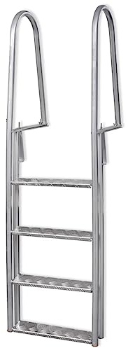 vidaXL Poolleiter 4 Stufen Aluminium 167cm Anlegeleiter Schwimmbad Leiter
