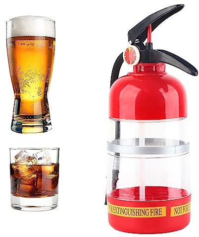 2L Bierspender, Feuerlöscher Form Getränkespender Spirituosenspender Party Bier Wasserspender Bierfässer Bar Fassspender für Hotel Restaurant Cocktail Alkoholpumpe