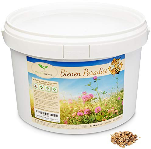Magic of Nature 5kg Blumensamen Mischung - Bienen Paradies - Blühfreudige Bienenweide - über 20 verschiedene Pflanzen für 1.500 bis 2.500 m²