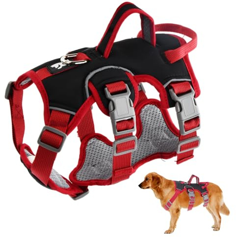 Wisebom Mehrzweck-hundegeschirr, Ausbruchsicheres Anti Zug Hundegeschirr, Anti Zug Geschirr Hund Sicherheitsgeschirr, Hundegeschirr Kleine Hunde für Kleine Mittelgroße Hunde (Schwarz, S)