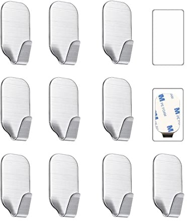 Kiemeu kleine Haken selbstklebend Edelstahl, Handtuchhaken ohne Bohren für Bad und Küche, starke Klebehaken für Wand