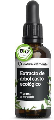 natural elements Bio Mönchspfeffer Tropfen – 300mg Mönchspfefferextrakt aus Vitex Agnus Castus pro Tagesdosis – 50ml (1.100 Tropfen) für 5 Monate – vegan, hochdosiert, ohne unnötige Zusätze