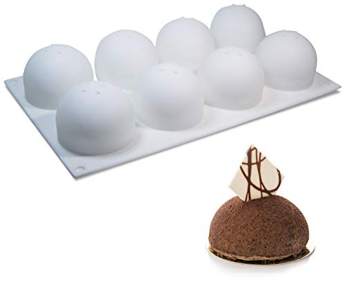 8 Hohlräume Silikon Backform Kugel für Moussee Schokolade | Antihaftende Silikonform Kugel Temperaturen von -40 °C bis 230 °C Spülmaschinenfest BPA-frei
