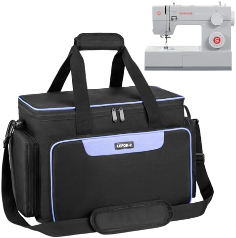 LEFOR·Z Nähmaschinentasche,Nähmaschine Tasche mit Taschen für Nähmaschinen und Nähzubehör,Nähtasche passend für die meisten Singer,Brother,Janome in Standardgröße,Nähbox groß,Schwarz