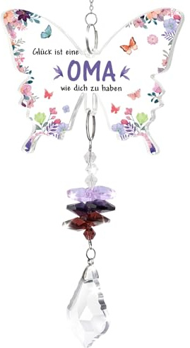 Oma Geschenk, Kristall Deko Oma Geschenke Geburtstag Muttertag | Sonnenfänger Geburtstagsgeschenk für Oma,Geschenk für Beste Oma zum Valentinstag Ostern Weihnachtsgeschenke Weihnachten