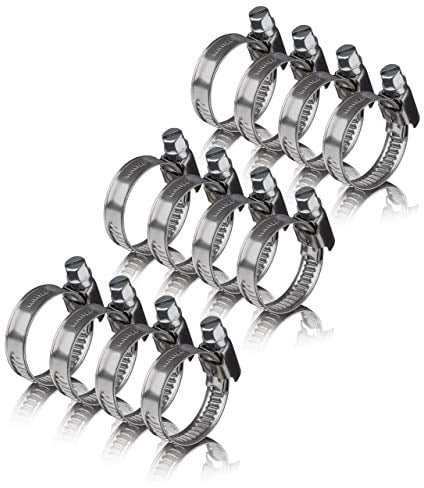 GARSIDURO® Schlauchschellen Edelstahl | 16-27mm [12 Stück] | Profi W4 Schlauchklemme | Schlauchbindern geeignet für die Waschmaschine oder als Gartenschlauch Schellen & Pool Schlauchschellen