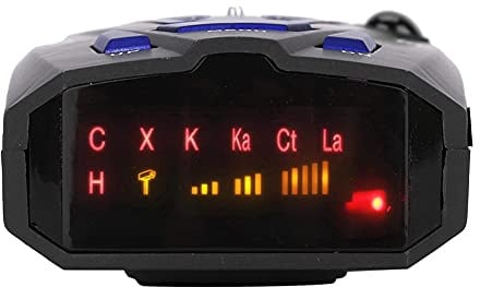 V7 Radarwarner mit 16 Frequenzbändern und 360 Grad Lasererkennung zuverlässiger Geschwindigkeitswarner für Auto und LKW mit Sprachalarm und langer Detektionsreichweite von 250 bis