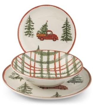 H&H Servizio Tavola Natalizio 12 Pezzi Adventure In Stoneware
