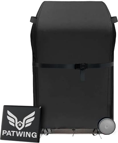 PATWING Grillabdeckung 600D Oxford Schwarz，80x70x115cm | für Brinkmann, Char-Broil, Weber, Jenn-Air & Enders, schwarz, wasserdicht, UV-beständig, reißfest