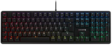 CHERRY G80-3000N RGB, Mechanische Gaming-Tastatur mit RGB-Beleuchtung, Deutsches Layout (QWERTZ), Kabelgebunden, Original MX Silent RED Switches, Schwarz