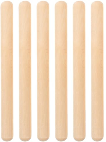 Vaguelly 6 Stück Klanghölzer Rhythmusstöcke Set Klangholz Instrument Holz Klangstäbe für Schlagzeug Bands Musikunterricht 20cm