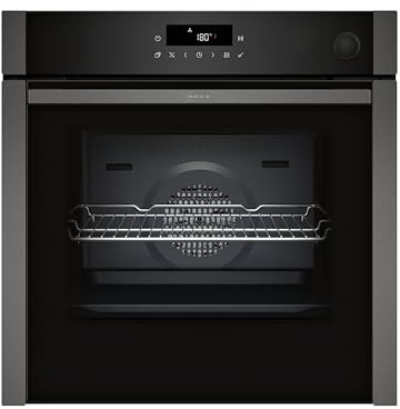 NEFF B6AVJ7AG3, N 50, Einbau-Backofen mit Dampfunterstützung, 60 x 60 cm, Made in Germany, Pyrolyse & Easy Clean Selbstreinigung, Air Fry samt Blech, Versenkbare Tür, Backautomatik