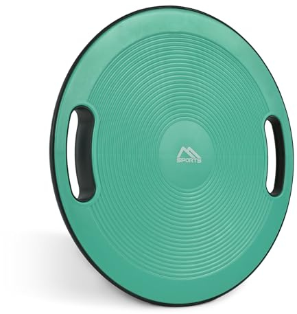 Balance Board Premium 40 cm Durchmesser inkl. Übungsposter und Work Out App GRATIS - Therapiekreisel Physiotherapie Wackelbrett (Türkis)