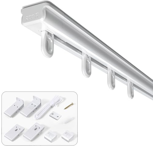 Sekey Gardinenstange Ausziehbar Gardinenschiene 1-läufig Alu-Vorhangschiene teleskopisch Vorhangstange Verstellbare Gardinenstange 110-210 cm