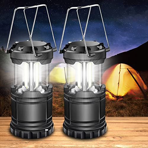 ILEEDear Campinglampe Batteriebetrieben, Tragbare Ultrahelle led laterne, Faltbare Camping Hängelampe, Überlebenskit，zum Wandern Camping, notfall ausrüstung stromausfall usw 2 Stück
