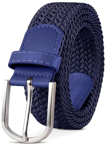 TANGCHAO Stoffgürtel Stretchgürtel Elastik Flechtgürtel Geflochtener und Elastischer Dehnbarer Gürtel für Damen und Herren Breite 3.3cm LAN-105cm