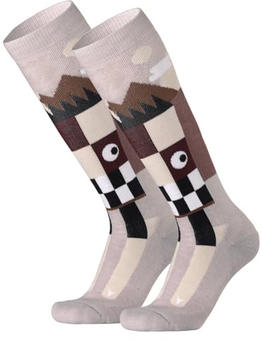 ATOMIC Comfort Ski-Socken in Concrete - Größe 43-46 - Warme Skisocken mit Polsterung - Unisex Strümpfe - Kniestrümpfe mit nahtloser Zehenbox - Skistrümpfe aus Merinowolle, Polyester & Nylon