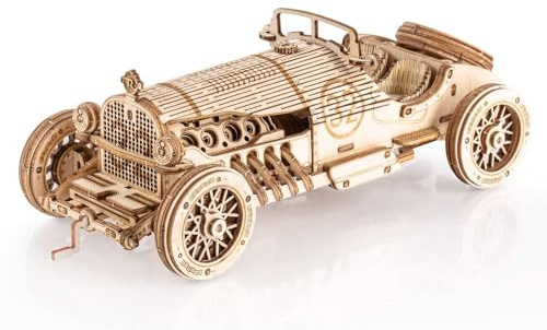 RoWood 3D Puzzle Rennwagen Modellbau Auto aus Holz - DIY Holzpuzzle Modellbausatz Basteln für Erwachsene und Kinder - Geschenke für Männer und Frauen