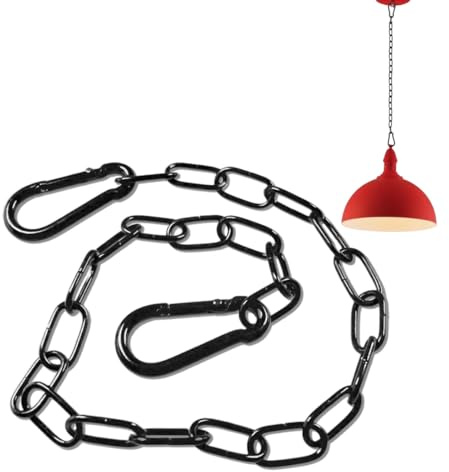 Kette Schwarz Stahlkette 0.6m Edelstahl Halskette Gliederkette Mit Karabiner Edelstahl Rundstahlkette Edelstahlkette Für Zauntore, Edelstahl Ketten, Käfigtore Für Haustiere, Gartentore (schwarz)