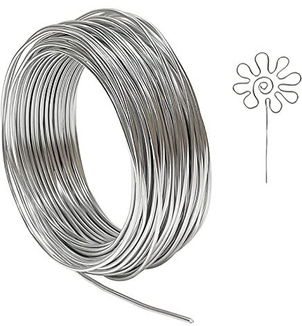 Tenn Well Basteldrah 2mm, 31M Dicker Draht Biegsamer Draht zum Basteln Schmuckherstellung Bindedraht Modellierdraht DIY-Skulpturen, Bonsai-Bäume (Silber)
