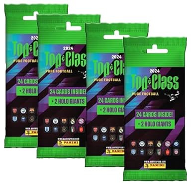 Panini Top Class 2024 Trading Cards - 4X Fat Pack Booster je 24x Sammelkarten + 2X Holo Giant Karten