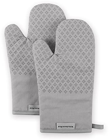 KitchenAid Asteroid Ofenhandschuh-Set, 17,8 x 31,8 cm, Grau, 2-teilig