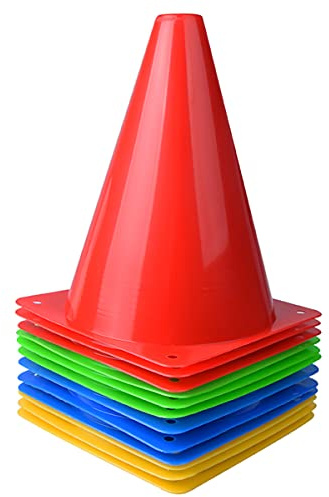 YSBER 12 Markierkegel Fußbal, Hütchen Kinder Pylonen Fußball, Trainingskegel Hilfs, Multifunktionskegel, verwendet für Kinder Sport, Reitsport, Heimfitness und Hundetraining