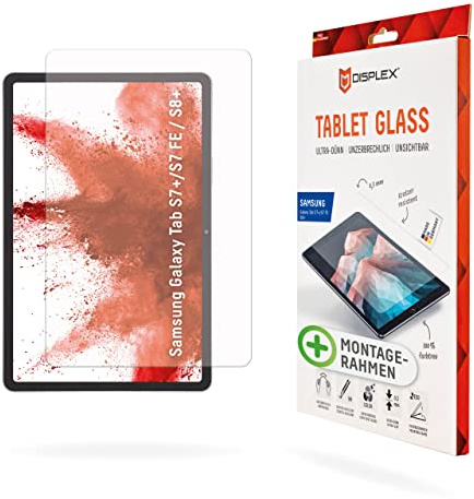 Displex Tablet Glass Displayschutzfolie 9H für Samsung Galaxy Tab S7/S7 FE/S8/S8+/S9/S9+/S9 FE+ - Kratzfest, Unzerbrechlich, Ultradünn, Transparent