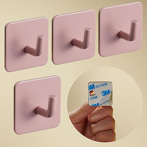 DEKAZIA® 4 Kleiderhaken Kinder rosa | Garderobenhaken Kindergarderobe Wandhaken Kinderzimmer Klebehaken selbstklebend Haken Garderobe Kinderhaken Wand ohne Bohren