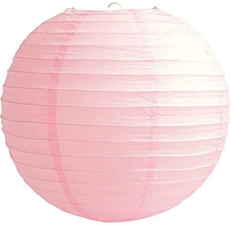 Matissa Papierlaternen, runder Lampenschirm, für Hochzeit, Geburtstag, 10/15/20/25/31/36/41 cm, babyrosa, 8"(20CM)