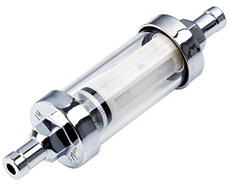 CarBole Universal-Inline-Kraftstofffilter, 3/8, 1/4, 5/16 Benzinfilter | Benzinfilter mit klarem Sichtglas, Waschbar und Wiederverwendbar, geeignet für Vergaser